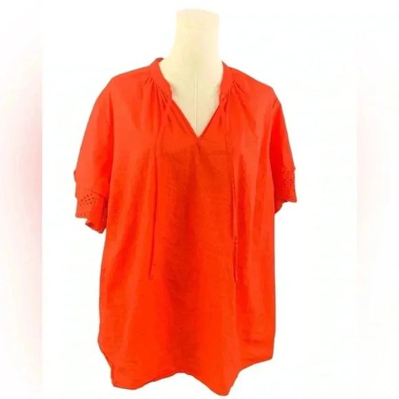 Ava & Viv‎ Red Peasant Top (Size 2X) - Picture 1 of 2
